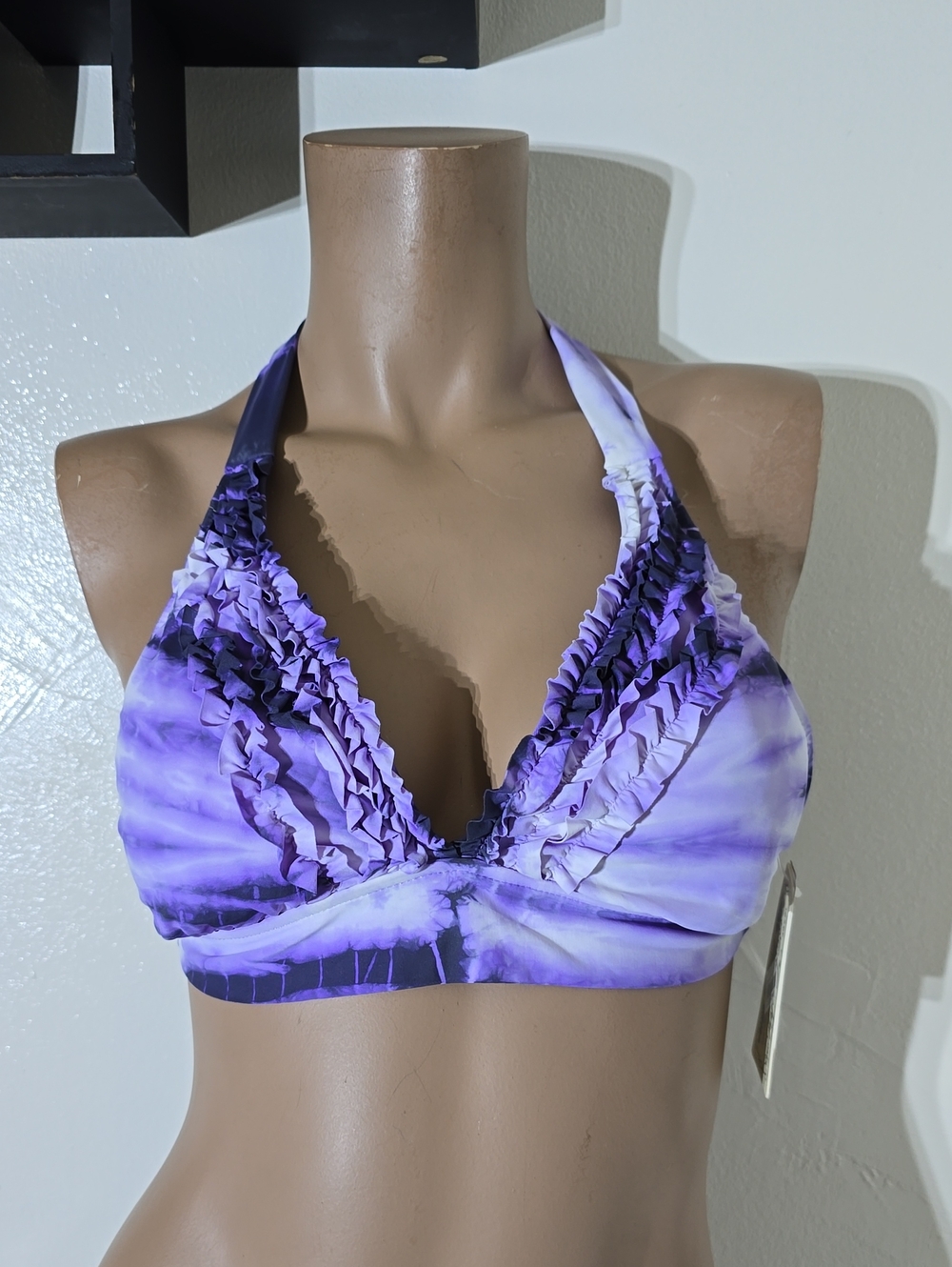 (2) Womens Lucky Brand Bikini Swim Suit Top Tie Dye Size Medium NWT